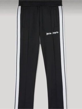 Palm Angels Black Joggers with White Side Panels